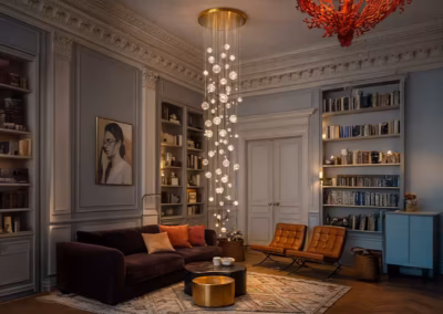 LURE ORIGINAL - Luminaire Lure Original en aluminium allégé et sphères en verre soufflé