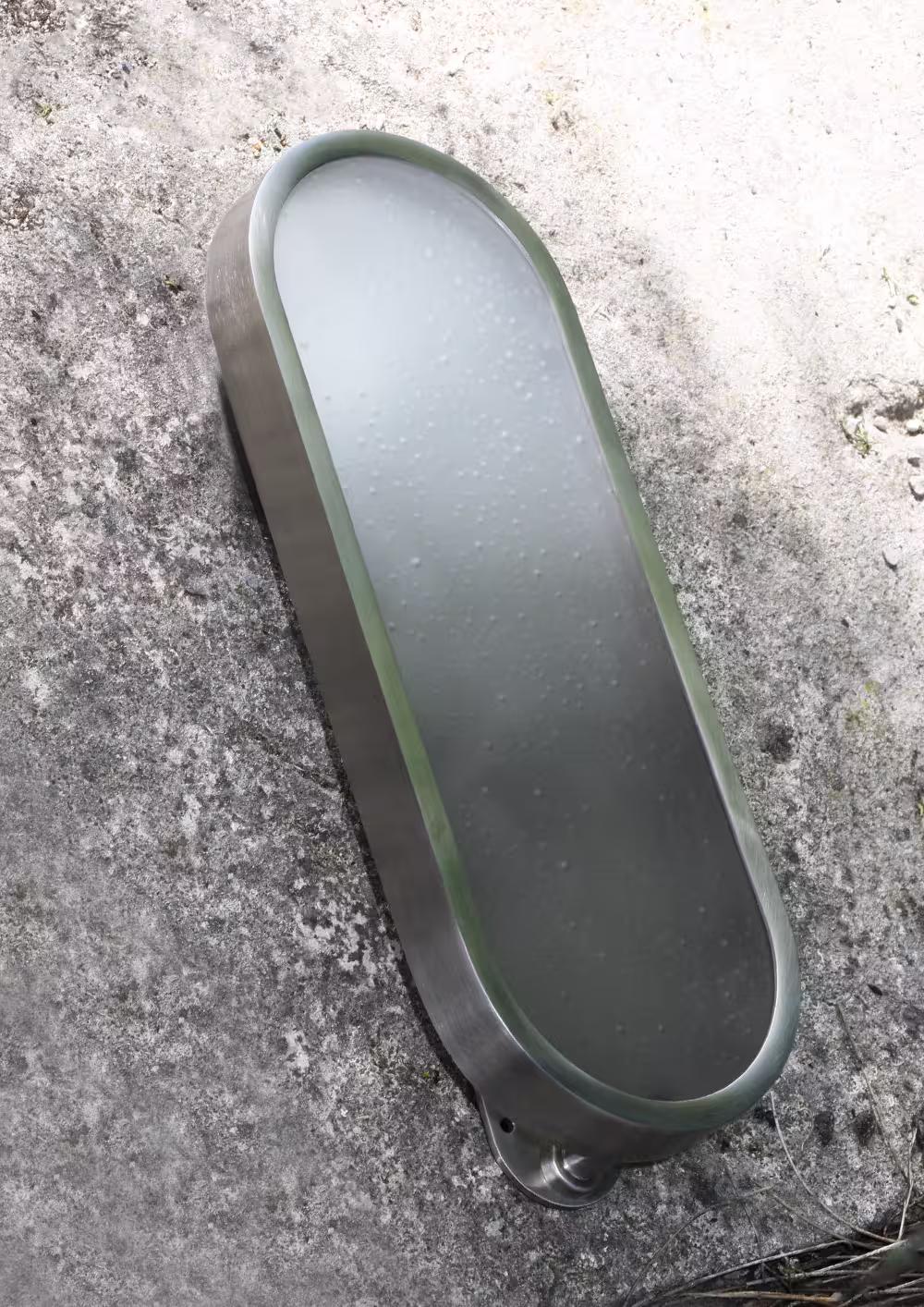 CONCORD'AIR© Smoke Wall Sconce - smoked gradient bubbled glass, matte stainless steel structure